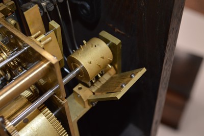 Lot 206 - 20th-century mahogany miniature longcase clock