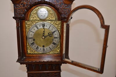 Lot 206 - 20th-century mahogany miniature longcase clock