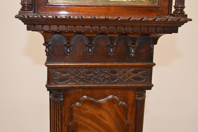 Lot 206 - 20th-century mahogany miniature longcase clock
