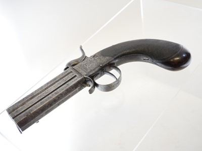 Lot 4 - Percussion double barrel pistol by Samuel Ebrall Shreswbury