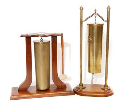 Lot 307 - Two WWI trench art shell case gongs