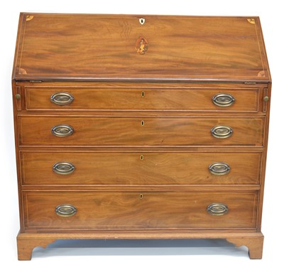 Lot 285 - George III mahogany bureau