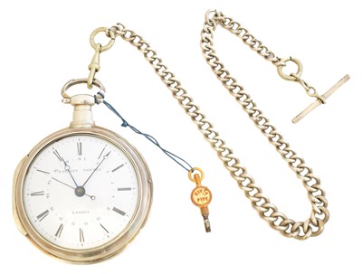 Lot 171 - A large open face pair cased calendar pocket watch by Eardley Norton, London