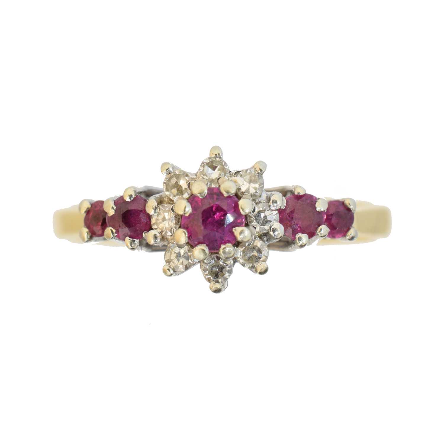 Lot 117 - An 18ct gold ruby and diamond dress ring