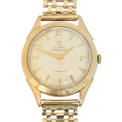Lot 176 - A 9ct gold Cyma 'Cymaflex' automatic wristwatch