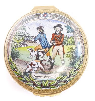 Lot 400 - James Purdey Halcyon Days enamel game shooting box