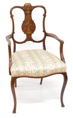 Lot 341 - Edwardian mahogany occasional drawing-room chair