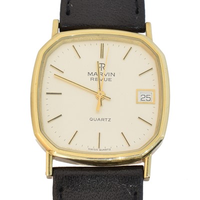 Lot 178 - A 9ct gold Marvin Revue quartz wristwatch