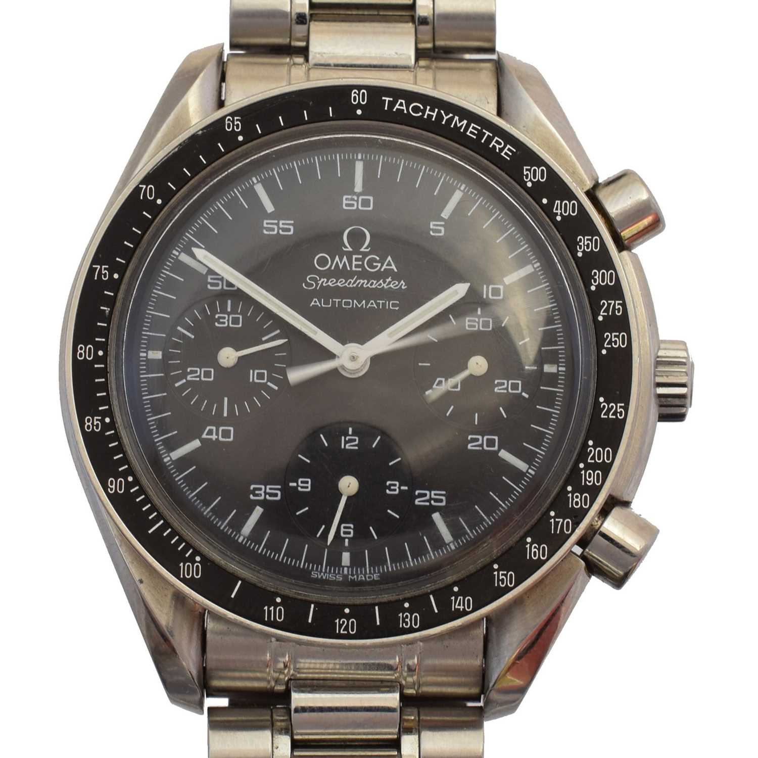 Lot 188 - A stainless steel Omega Speedmaster automatic wristwatch