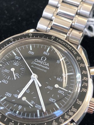 Lot 188 - A stainless steel Omega Speedmaster automatic wristwatch