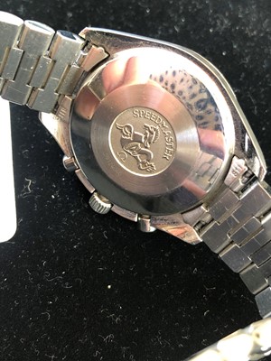 Lot 188 - A stainless steel Omega Speedmaster automatic wristwatch