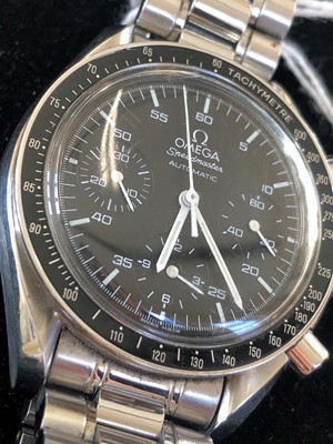 Lot 188 - A stainless steel Omega Speedmaster automatic wristwatch