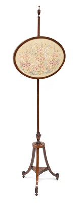 Lot 260 - Edwardian Regency design mahogany pole screen
