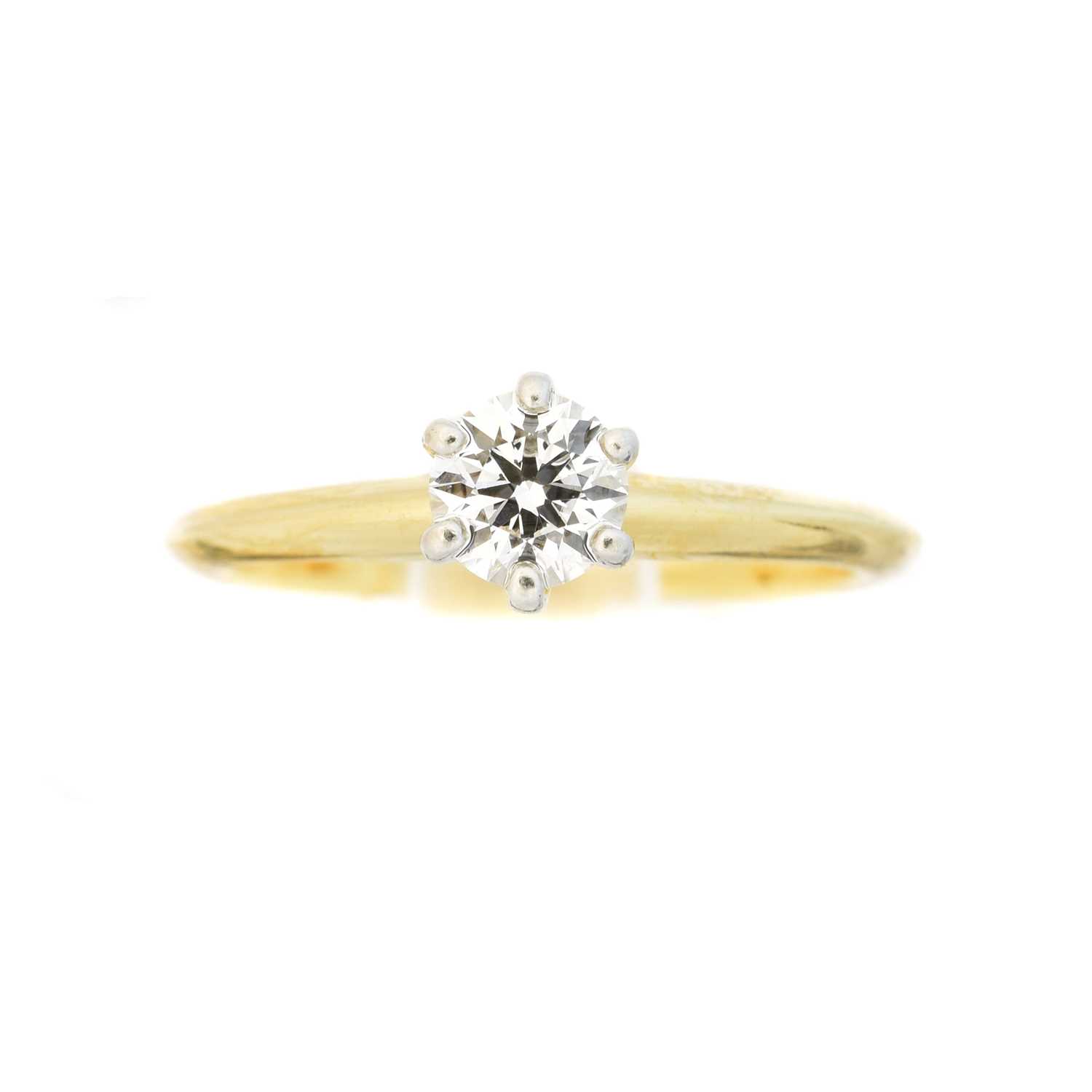 Lot 78 - A Tiffany & Co. 18ct gold diamond single stone ring