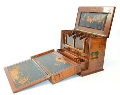 Lot 252 - Tabletop stationery cabinet stamped Thornhill