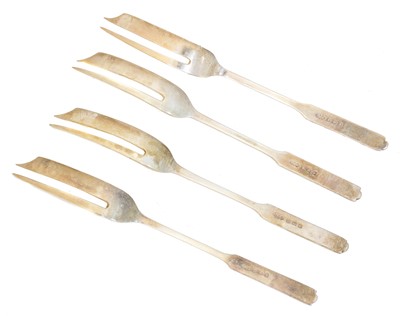 Lot 161 - Four silver hors d'oeuvres forks by Liberty & Co.
