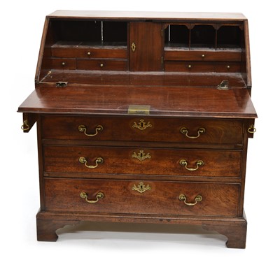 Lot 283 - George III mahogany bureau