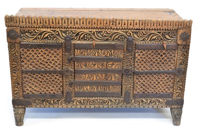 Lot 257 - Early 20th century Indian chipped carved side cupboard