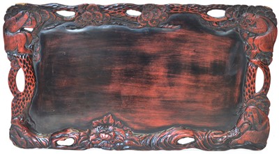 Lot 228 - Mid 20th-century lacquered two-handled tea tray