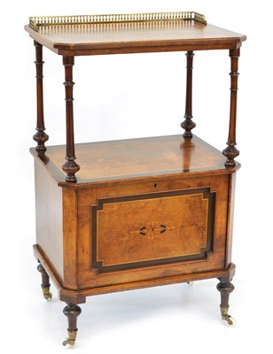 Lot 264 - Victorian burr walnut music canterbury