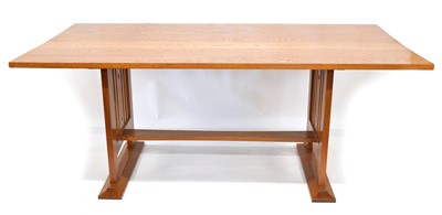Lot 273 - Liberty Guild arts & crafts oak dining table and chairs