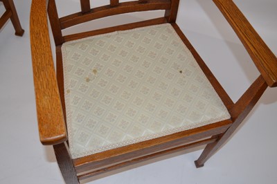 Lot 273 - Liberty Guild arts & crafts oak dining table and chairs