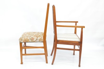 Lot 273 - Liberty Guild arts & crafts oak dining table and chairs