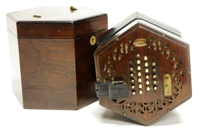 Lot 221 - Lachenal concertina in case