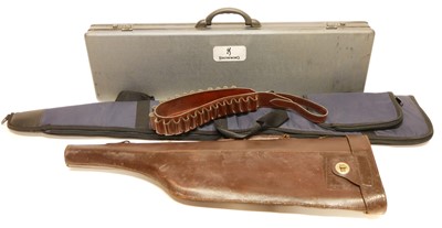 Lot 232 - Three cases and a cartridge belt