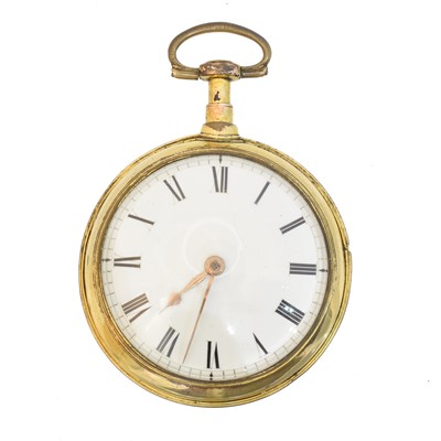 Lot 168 - An 18th century brass open face pocket watch by William Addis, London