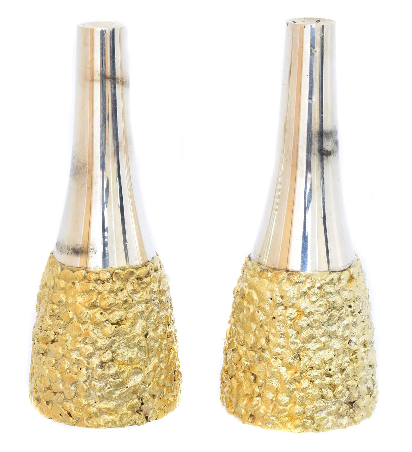 Lot 180 - A pair of silver salt and pepper pots