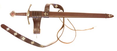 Lot 275 - Knights templar sword and scabbard with belt