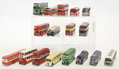 Lot 169 - 17 metal kit-built model buses
