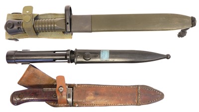 Lot 359 - Three bayonets and scabbards