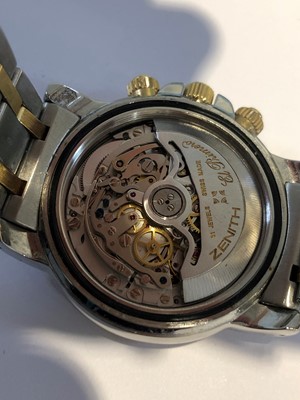 Lot 162 - A stainless steel and gold Zenith El Primero Rainbow Automatic watch
