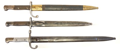 Lot 300 - Three bayonets and scabbards