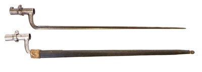 Lot 295 - Two Belgian Model 1867 Socket bayonets
