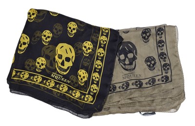 Lot 8 - Two Alexander McQueen silk skull scarves