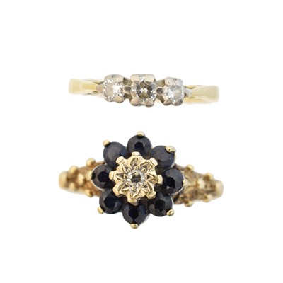 Lot 55 - Two gem-set dress rings