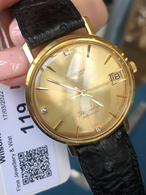 Lot 119 - A 1960s 18ct gold Longines Flagship automatic wristwatch
