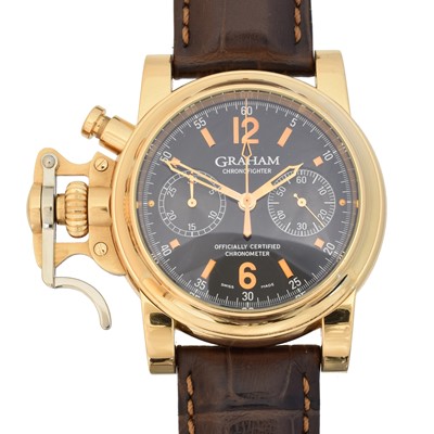 Lot 193 - An 18ct gold Graham Chronofighter Chronograph wristwatch