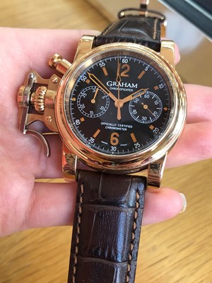 Lot 193 - An 18ct gold Graham Chronofighter Chronograph wristwatch