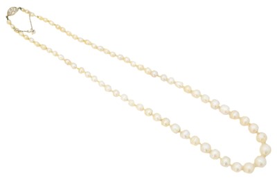 Lot 33 - A pearl and diamond necklace