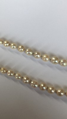 Lot 33 - A pearl and diamond necklace