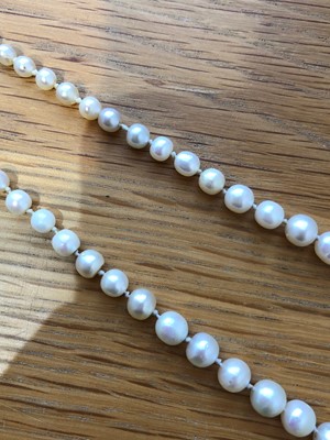 Lot 33 - A pearl and diamond necklace