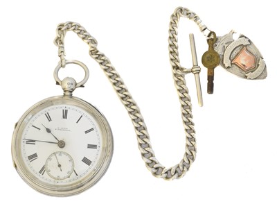 Lot 94 - A silver open face pocket watch