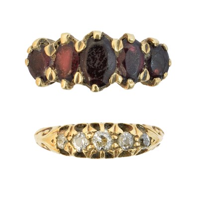 Lot 54 - Two gem-set dress rings