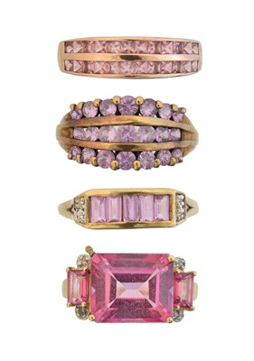 Lot 46 - Four 9ct gold gem-set rings