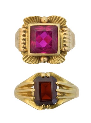 Lot 49 - Two gem-set dress rings