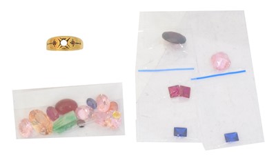 Lot 80 - A ring mount and loose gemstones